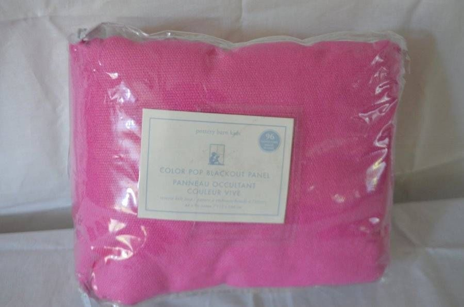 NWT Pottery Barn Kids Color Pop Linen Blackout Panel 44 x 96 Bright Pink