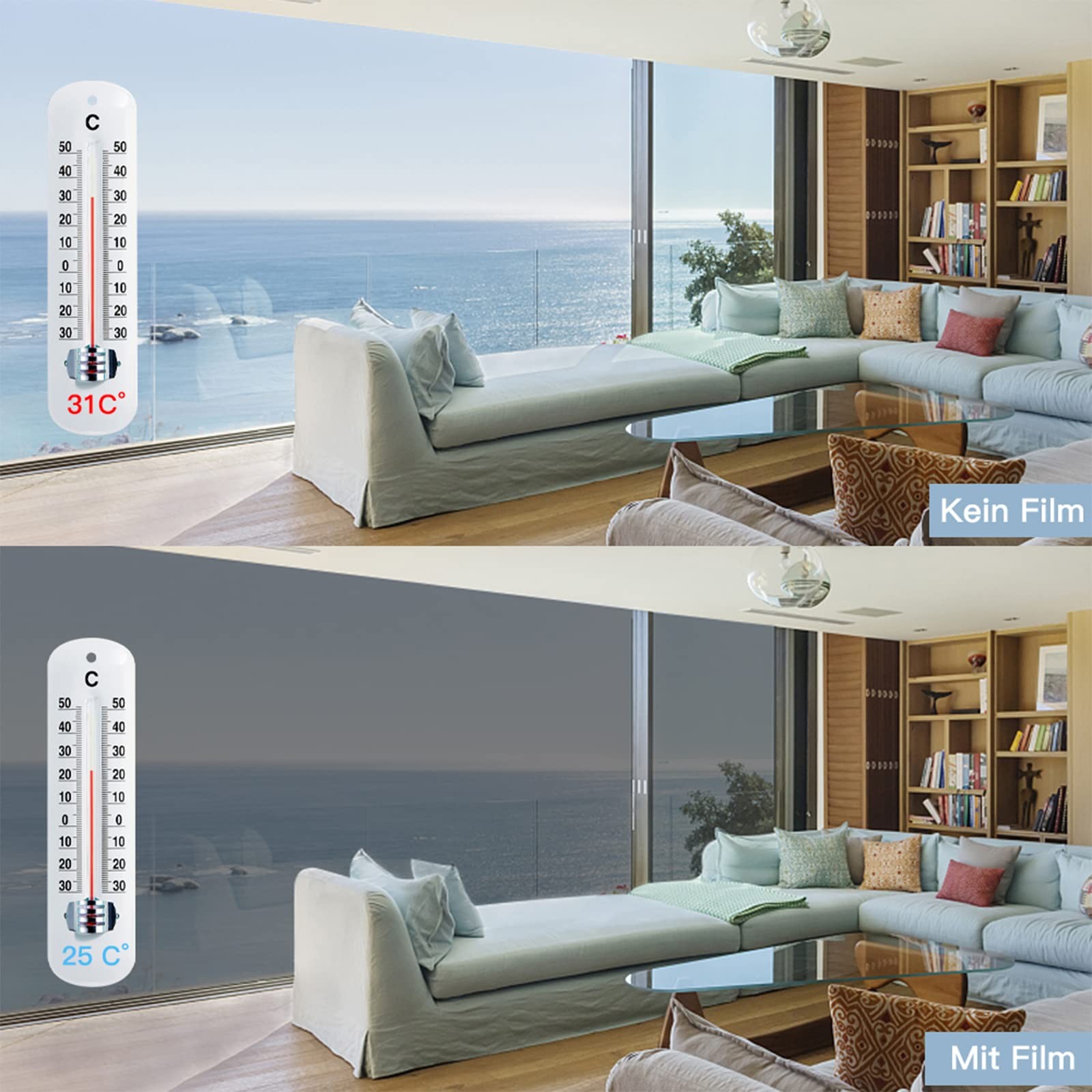 Window Film Opaque from Exterior, Mirror Film Self Adhesive UV Protection, Heat…