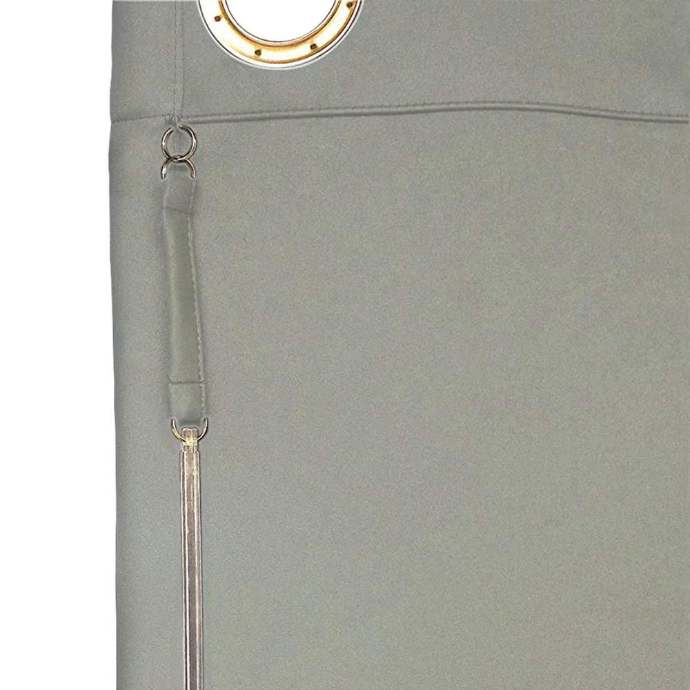 Grey Polyester Solid 56 In. W X 84 In. L Grommet Blackout Curtain