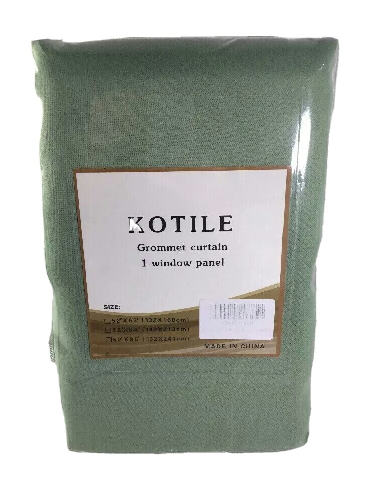 Kotile Green Grommet Curtain – 52″ x 95″ – Darkening Curtain, NEW