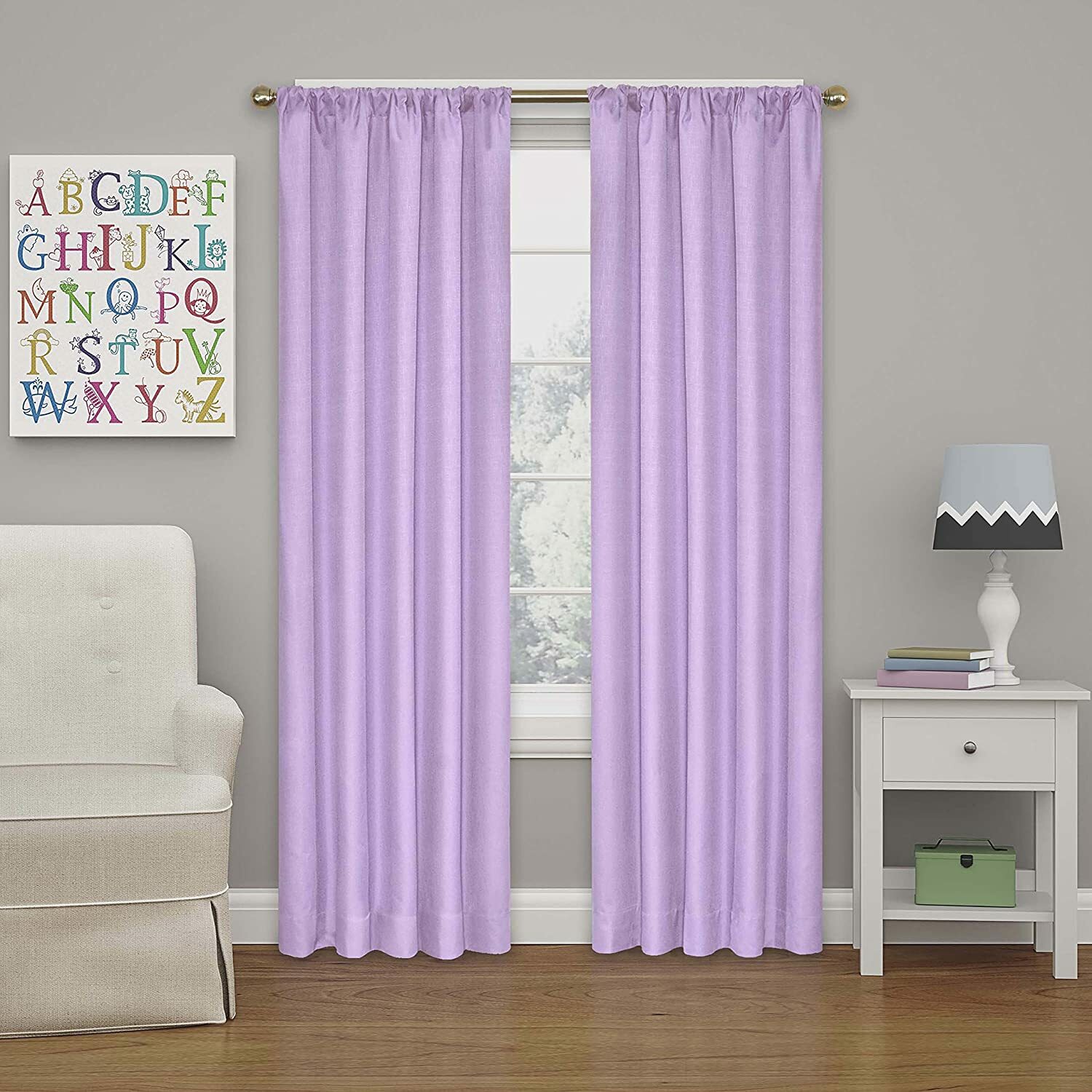 Set 2 Solid Purple Curtains Panels Drapes 63 84 95 inch L Blackout Light Heat