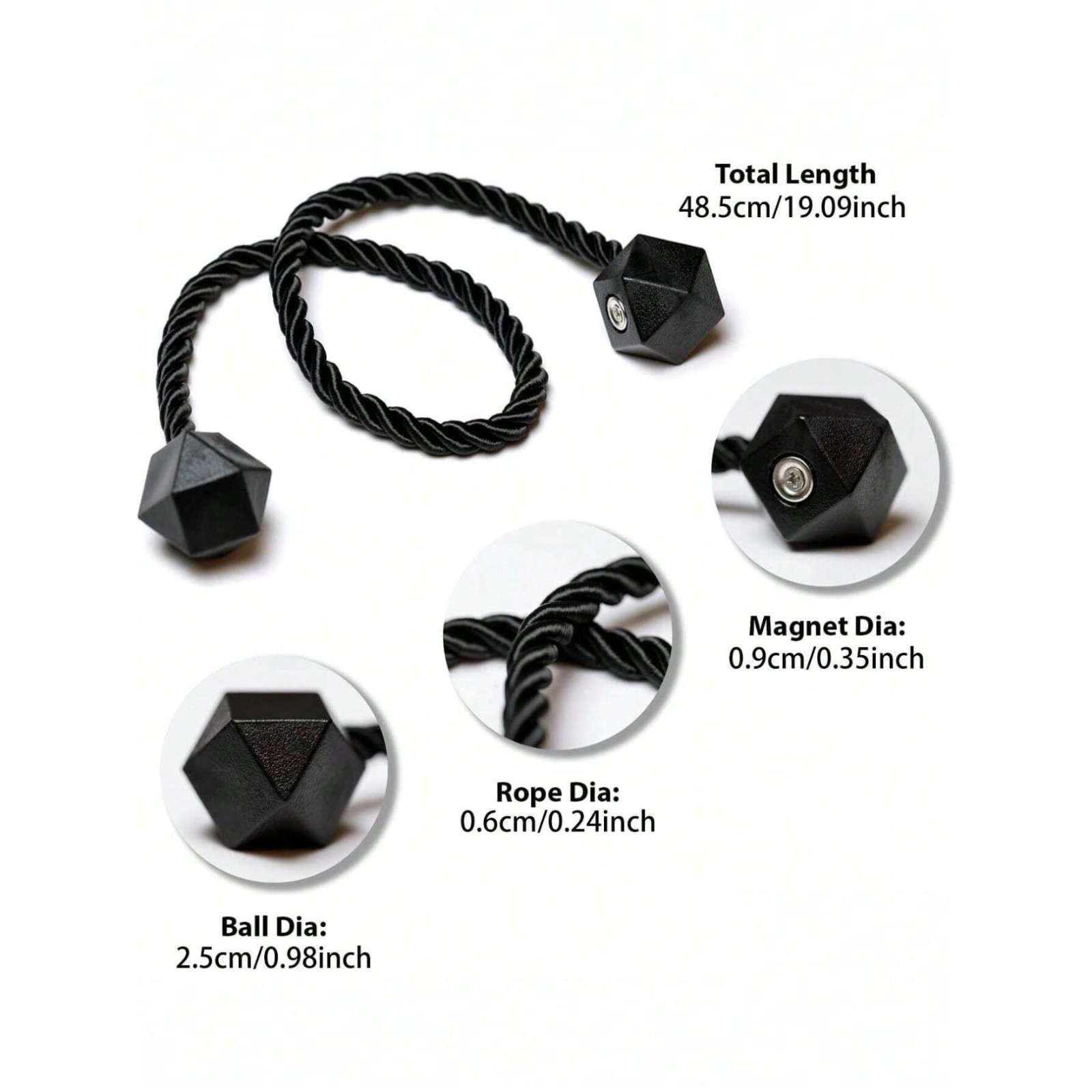 2X Magnetic Curtain Tiebacks Tie Backs Buckle Clips Weave Rope Holdbacks NEW