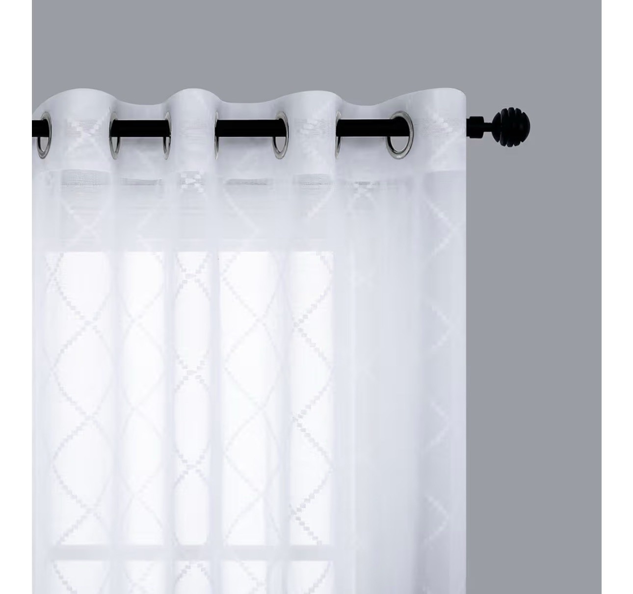 KOUFALL White Sheer Curtains 52x84L”Modern Design Patterned 2025 2 Panel Set
