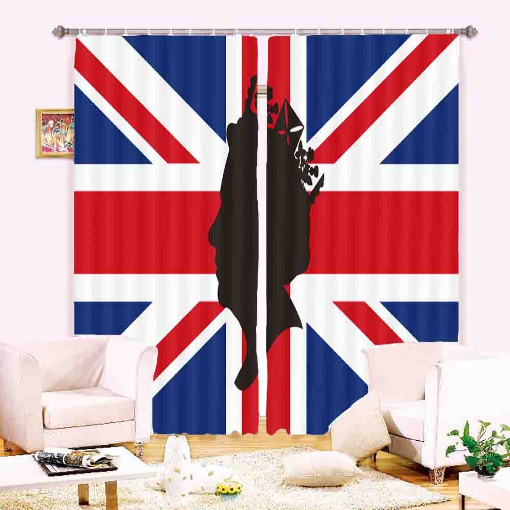 Clip Dark Calm Lines 3D Curtain Blockout Photo Printing Curtains Drape Fabric