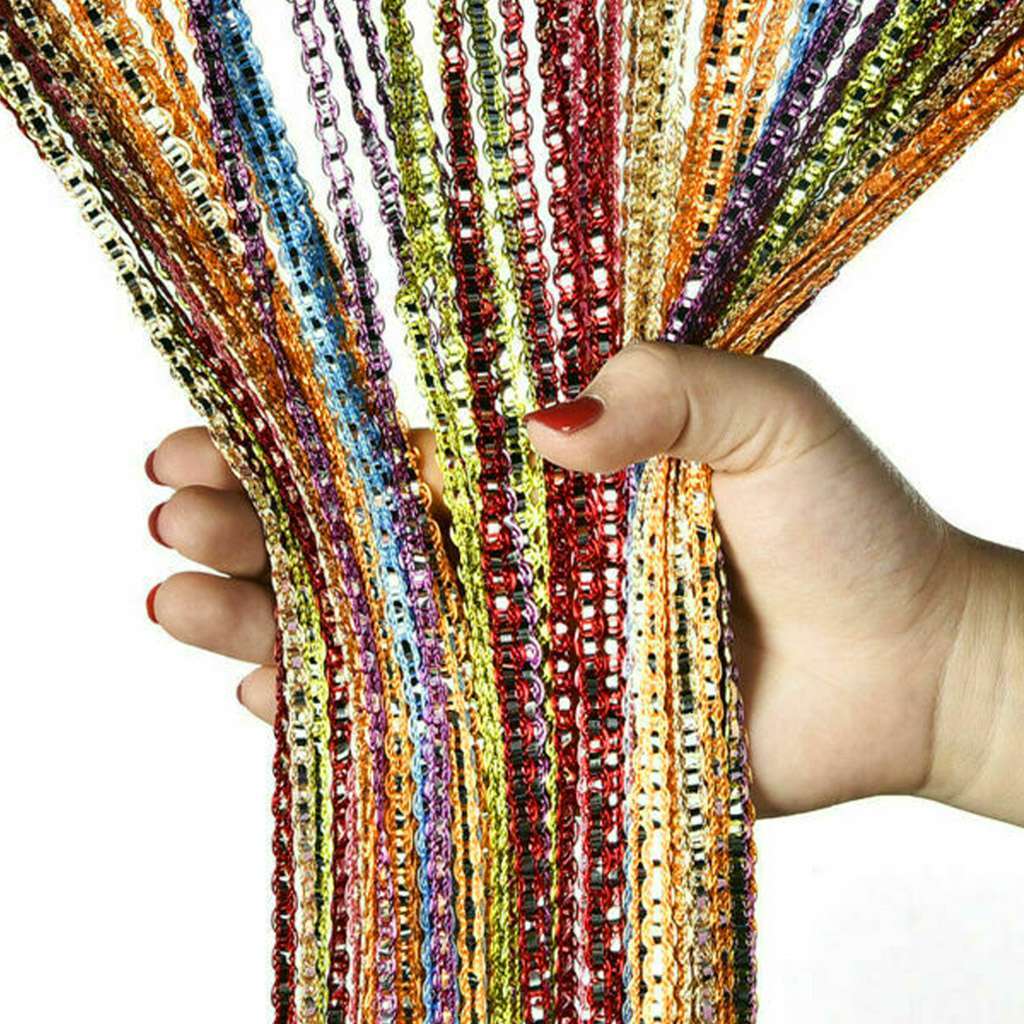 78″ String Door Curtain Indoor Room Divider Fringe Beaded Tassel Crystal Panel