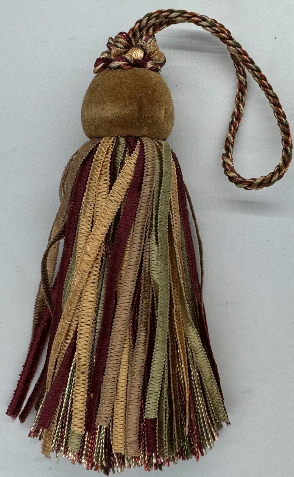 5″ Gold Burgundy Light Sage Ball Tassel Tassels Lot Of 2 Home Decor