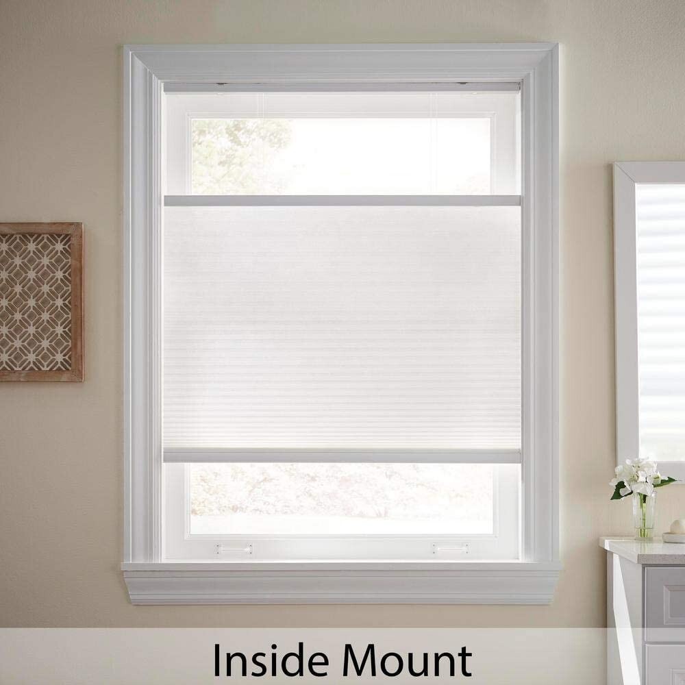 Snow Drift White Top Down Bottom Up Light Filtering Cellular Shade 35 in.W x72H