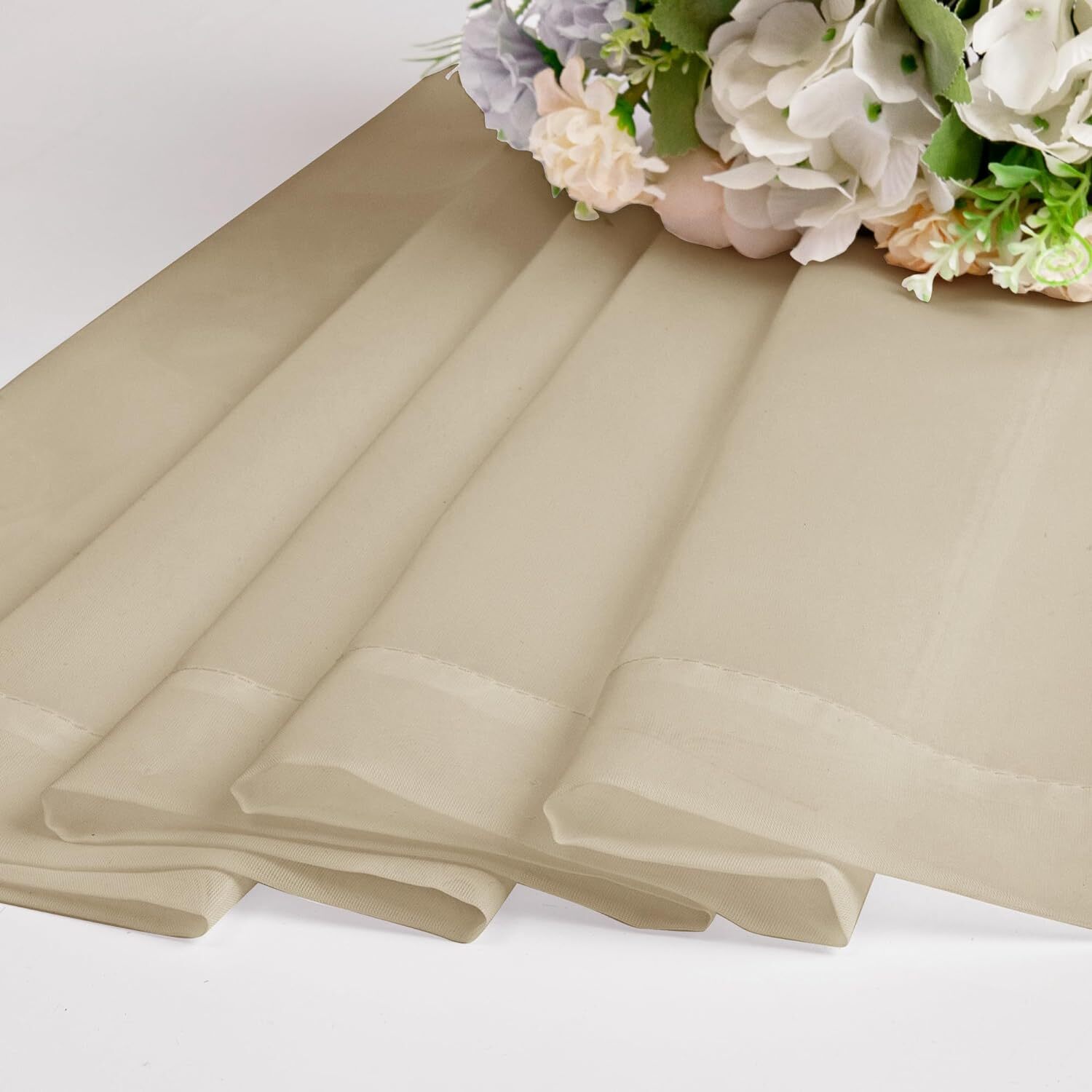 2 Pack Sheer Curtains 54 Inch Length 2 Panels Set Rod 42″W X 54″L Taupe New