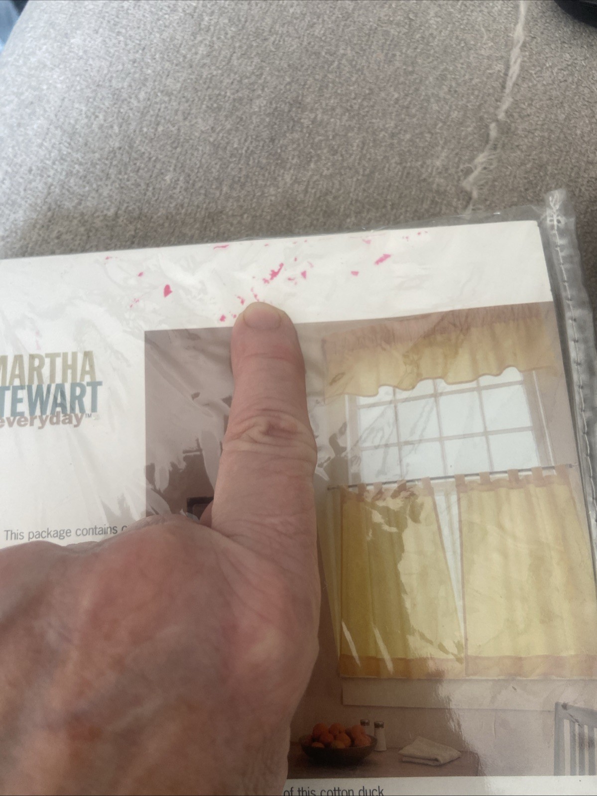 Martha Stewart Window Valance Sheer One Valance 60”W 15” L Cotton Duck Yellow