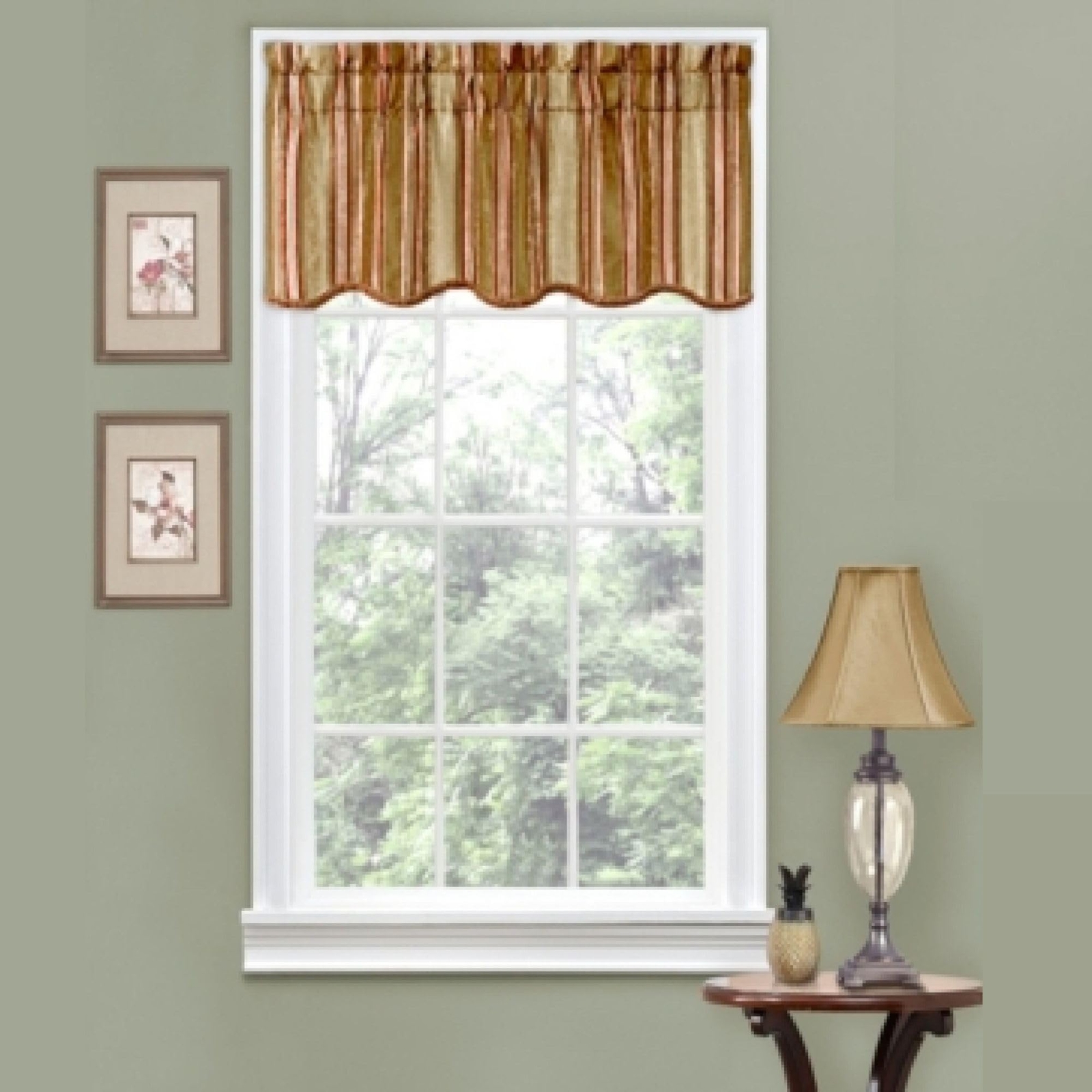Traditions Stripe Ensemble Rod Pocket Valance 52″ x 16″ for Windows in Bedroom