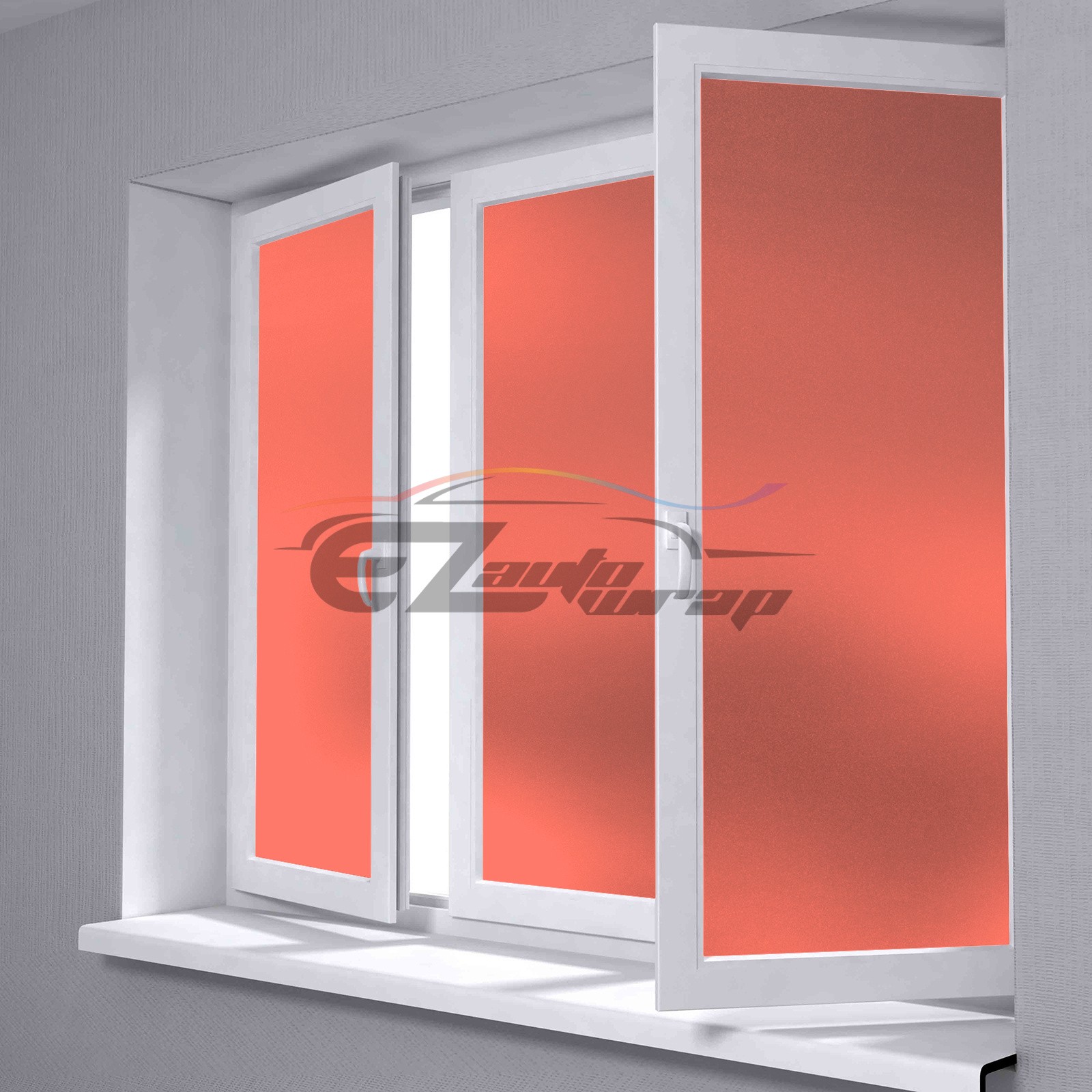 【Frosted Film】 Orange Glass Home Bathroom Window Security Privacy Sticker Sheet