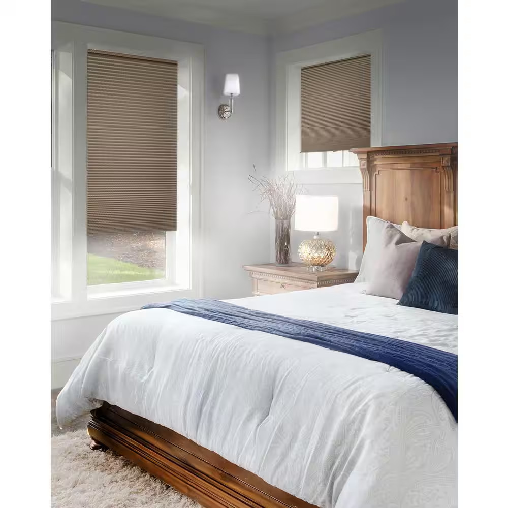 Cut-To-Size Barnwood Cordless Blackout Insulating Polyester Cellular Shade 34 In