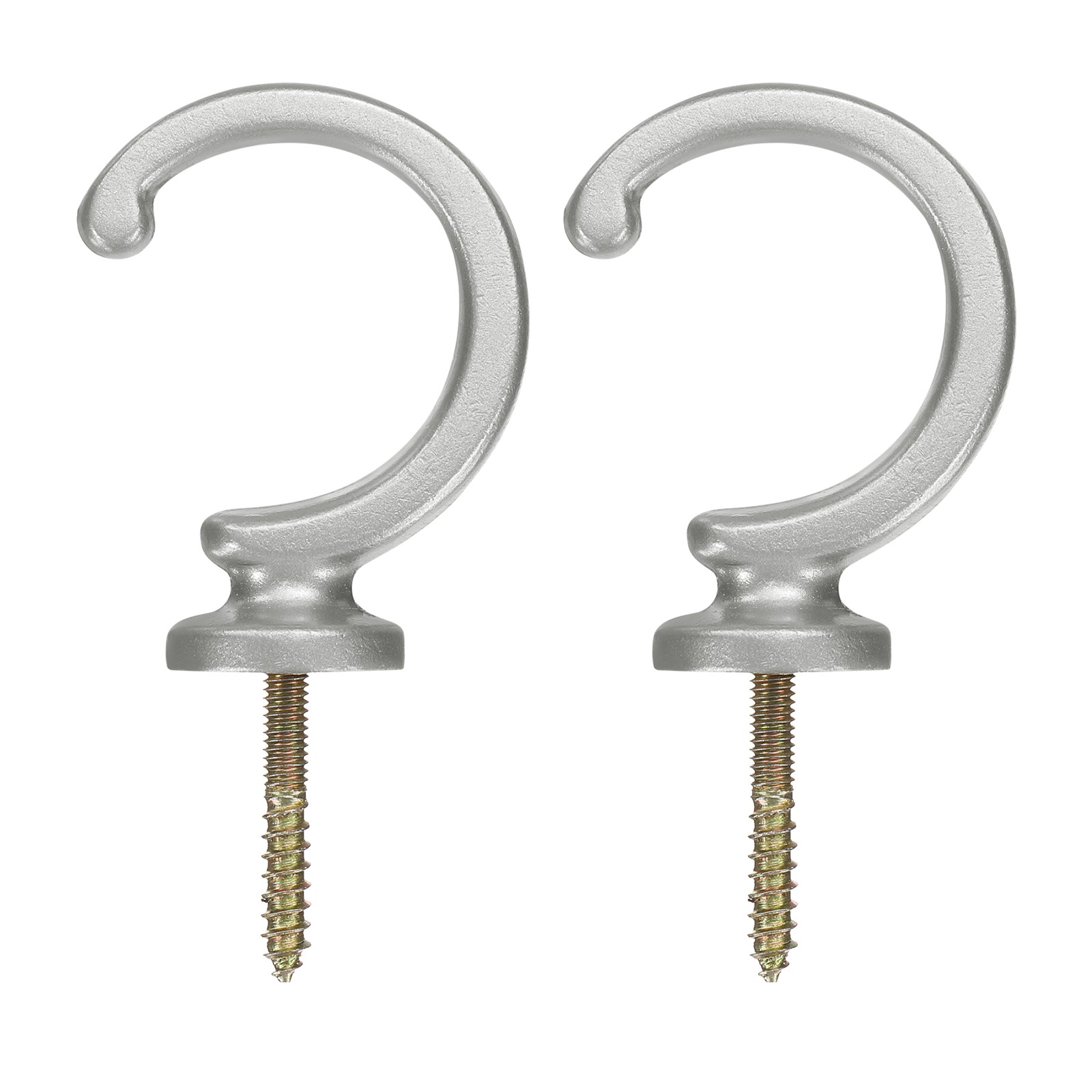 2Pcs Curtain Holdbacks Wall Mounted Zinc Alloy Drapery Tiebacks Hooks Silver