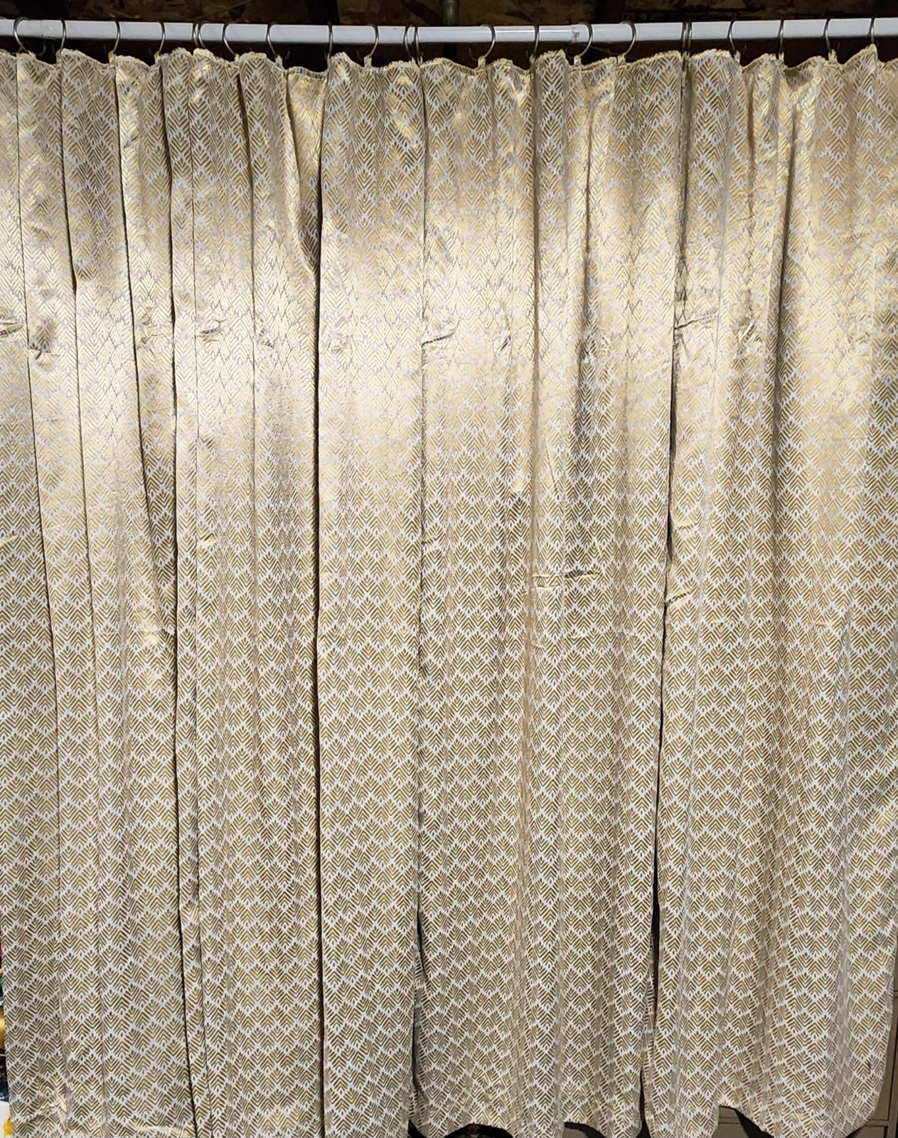 New 2 Panel Set of Gold Curtains /upholstery Fabric 1 Pair of Drapes (36 x 84)