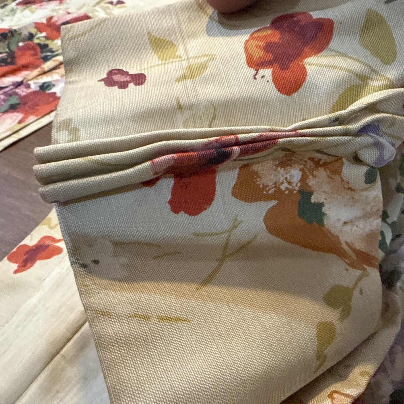 Curtain Drapes Pinch Pleat RETRO Floral Cottage Granny 26X56 CUTTER