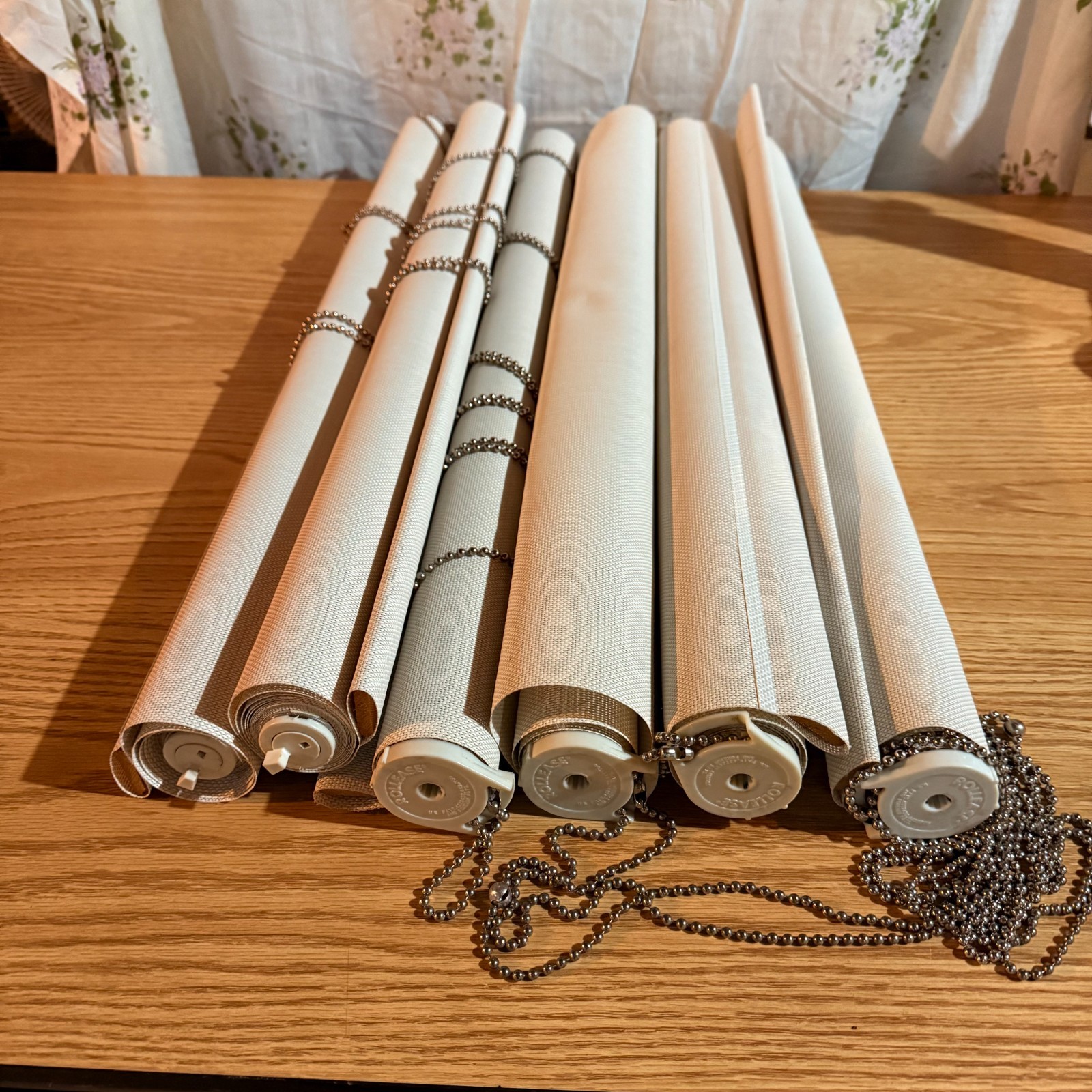 Rollease Roll Up Light Filtering Corded Casement Window Blinds Beige 29″ x 64″