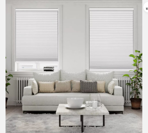 NEW Mainstays Cordless Polyester Blackout Cellular Shade, White, 47″ x 72″