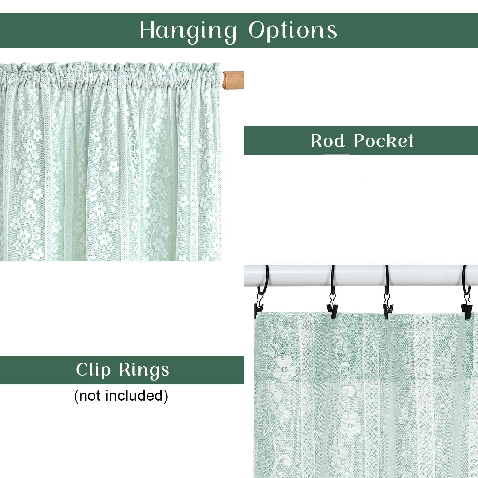 ASPMIZ Linen Curtains for Bedroom Double 52″W x 63″L (Pack of 2), Mint Green