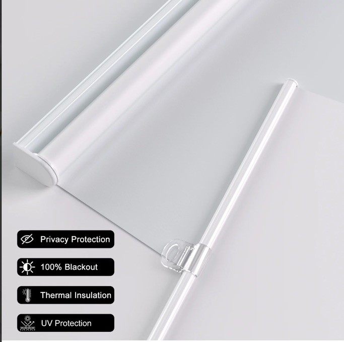 MYshade Blackout Cordless Roller Shade Room Darkening Window Blind White 34×72