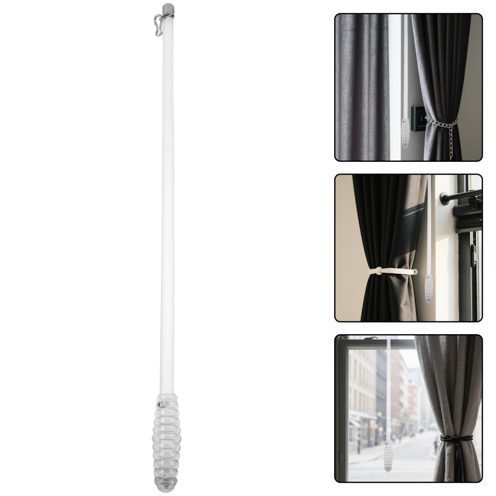 Clear Curtain Pull Rod Wand for Drapes with Elegant Look and Smooth Tilt Control