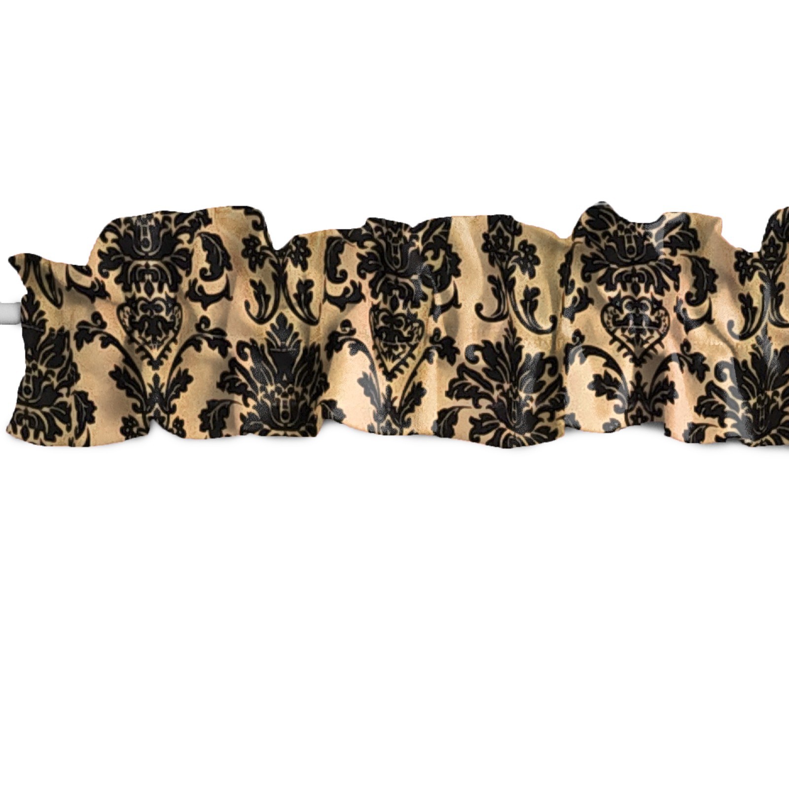 lovemyfabric Polyester Damask Print Sleeve Topper with Top and Bottom Ruffles