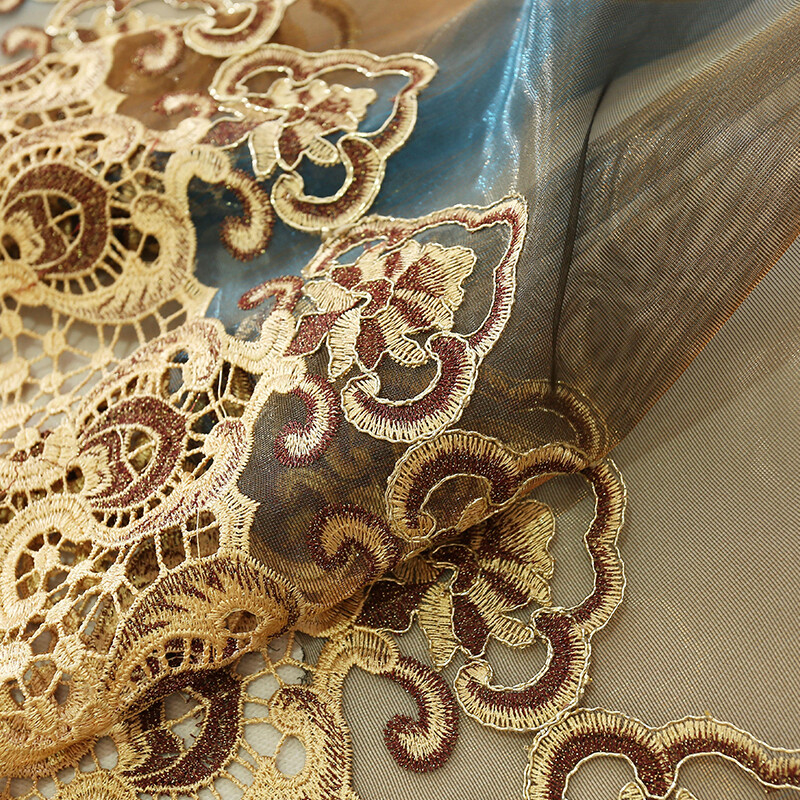 European Embroidery Curtain Fabric Water-soluble Window Drape Semi-finished Home