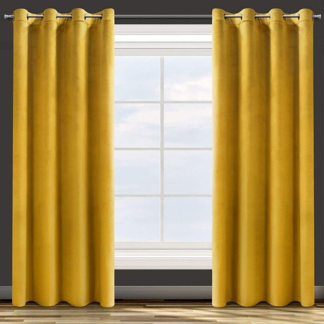 Design91 Velvet Curtain Eyelet Eyelet Scarf Opaque Curtains Velvet Velour 140×250…