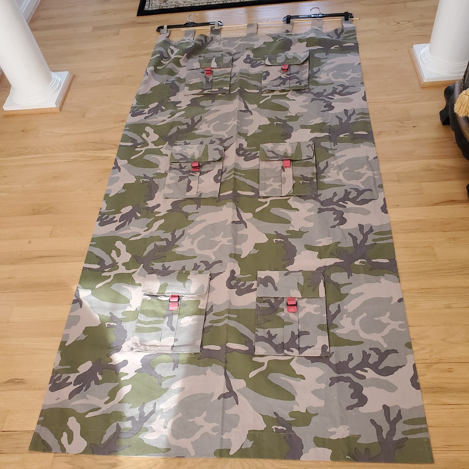 The Company Store Army Camouflage Drapery Panels Set of 2 w 6 Pockets Per Panel