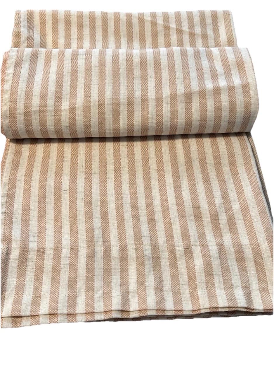 CURTAIN PANELS Linen Blend 26”Wx36”(SIX PANELS) Tan and Beige Striped