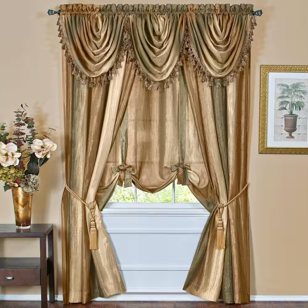 Ombre 50 In. W X 84 In. L Polyester Light Filtering Window Panel in Earth