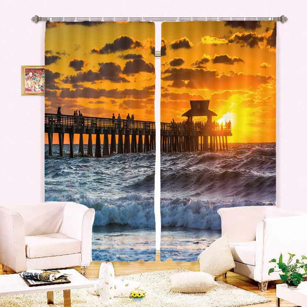 Wonderful Wooden Bridge 3D Blockout Photo Print Curtain Fabric Curtains Window