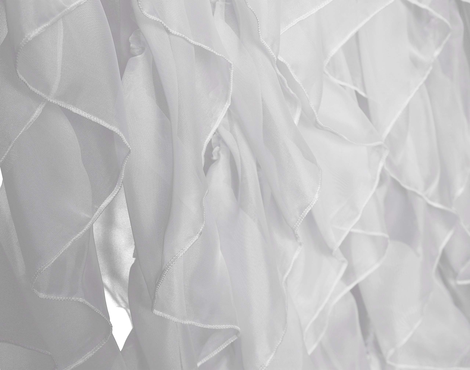 Cascade Farmhouse Shabby Chic Sheer Voile Vertical Ruffled Waterfall Window f…