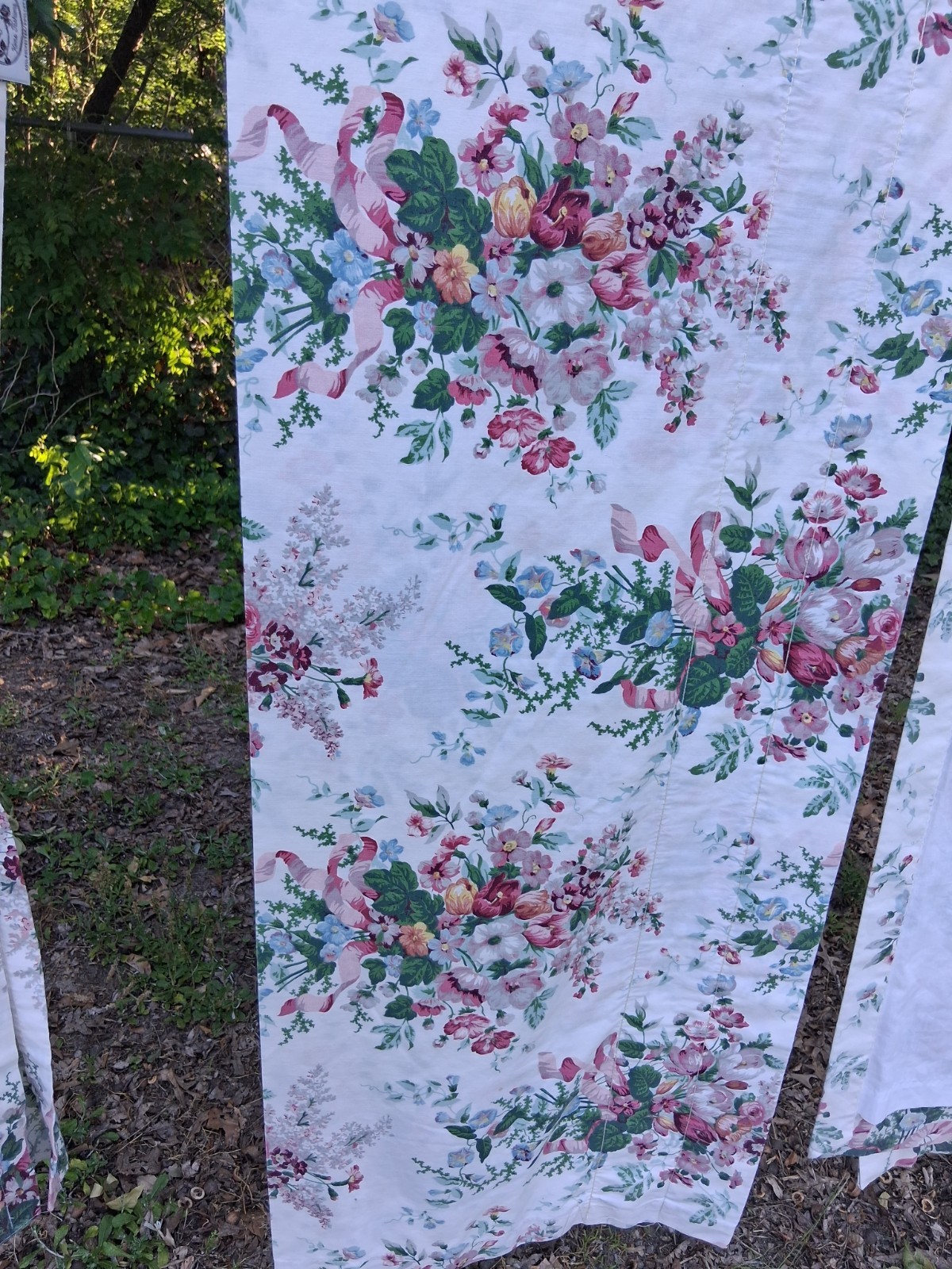 Croscill English Garden Pair of Rod Pocket Drapes-Lined-Beautiful Florals-84″ L