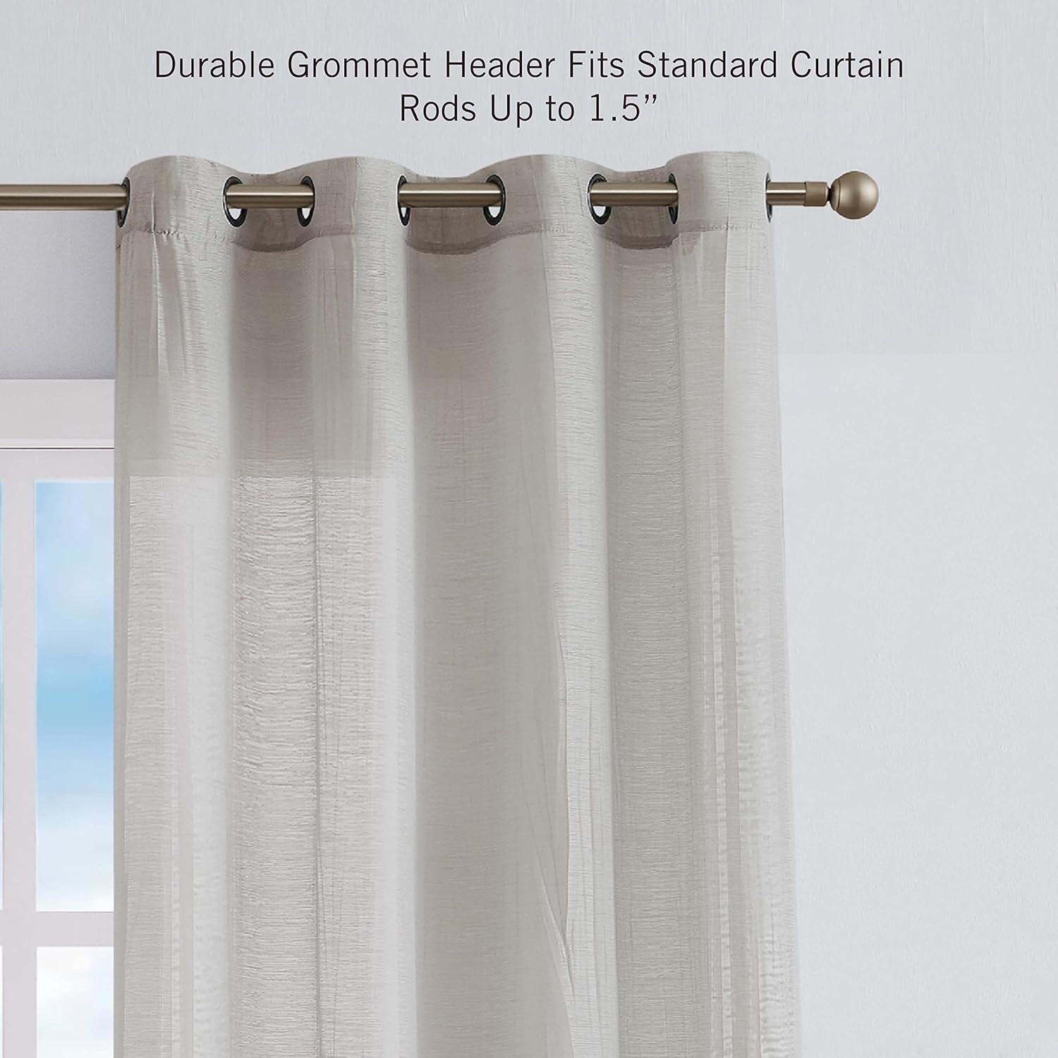 Nautica Cordelia Crushed Sheer Gommets Two Extra Wide Window Panels 52″ X 84″
