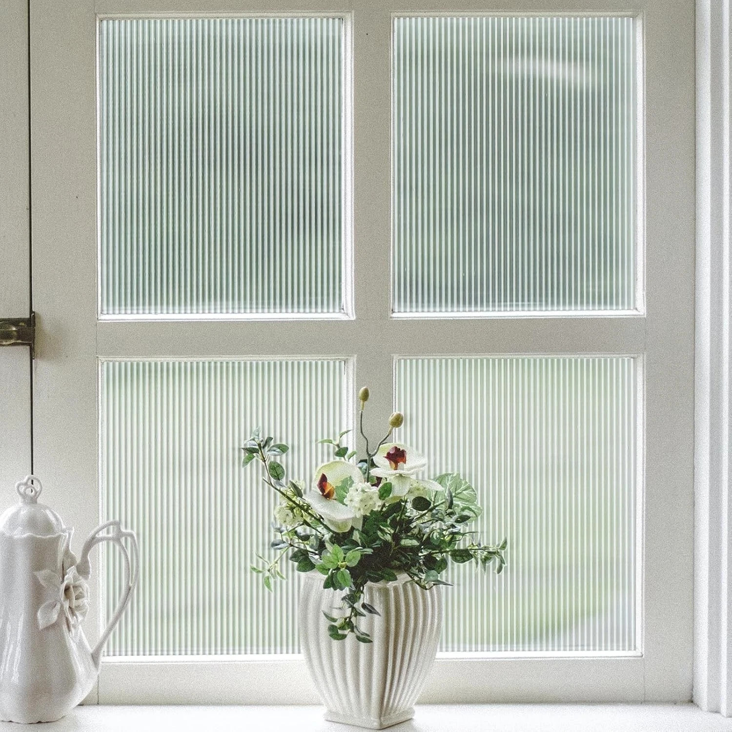 VELIMAX Reeded Glass Window Film, 17.7×78.7 (45x200cm), Frosted