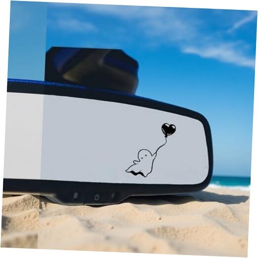 Glow Way Films 2 Packs Cute Ghost with Heart Balloon Vinyl Decal, 2.165x 1.97