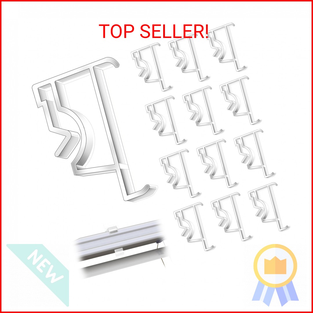 12pcs Valance Clips for Levolor Blinds,2 Inch Clear Blind Clips Plastic Hidden B