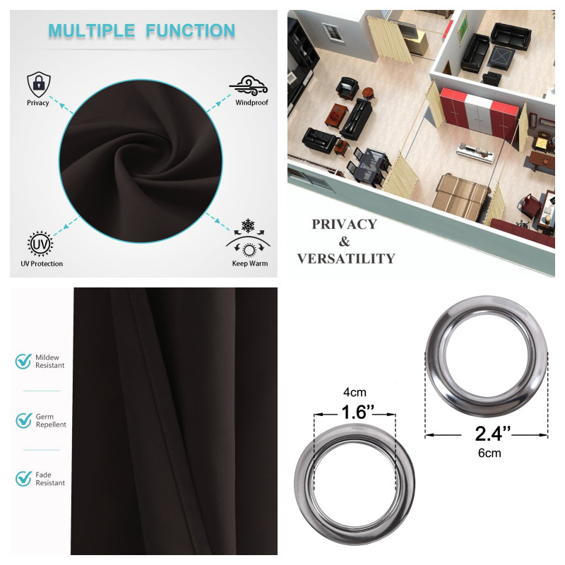 1P BLACKOUT UNLINED HEAVY THICK THERMAL PANEL WINDOW CURTAIN EXTRA WIDE 100″X84″