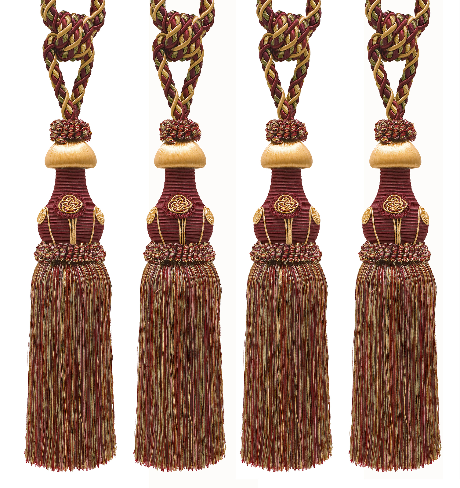 DÉCOPRO Tassel Tieback, Style# TBBL1, Color# 5716 – Autumn Leaves Red [Set of 4]