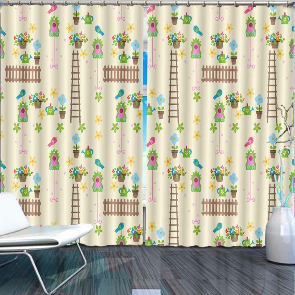 Staircase Small Flowers 3D Curtain Blockout Photo Printing Curtains Drape Fabric