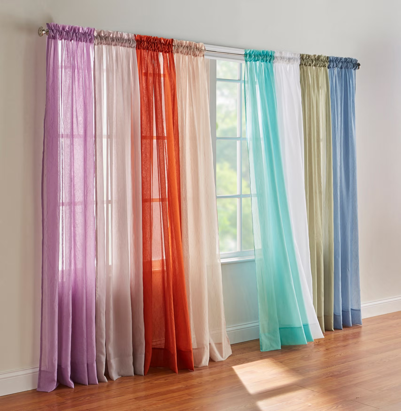 BrylaneHome BH Studio Crushed Voile Rod-Pocket Panel