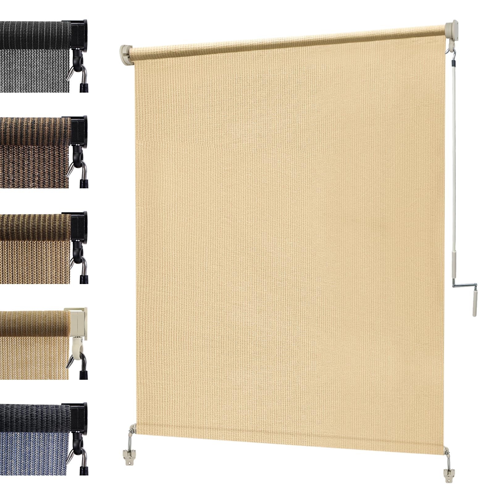Kanagawa 8W X8H Sesame – Roll Up Sun For Patio Pergola Front