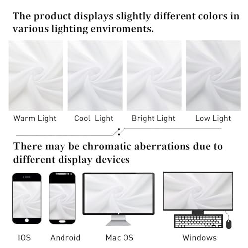 Aiyufneg Sheer Window Valance Curtains, Light 40″W x 14″L (Pack of 2) White