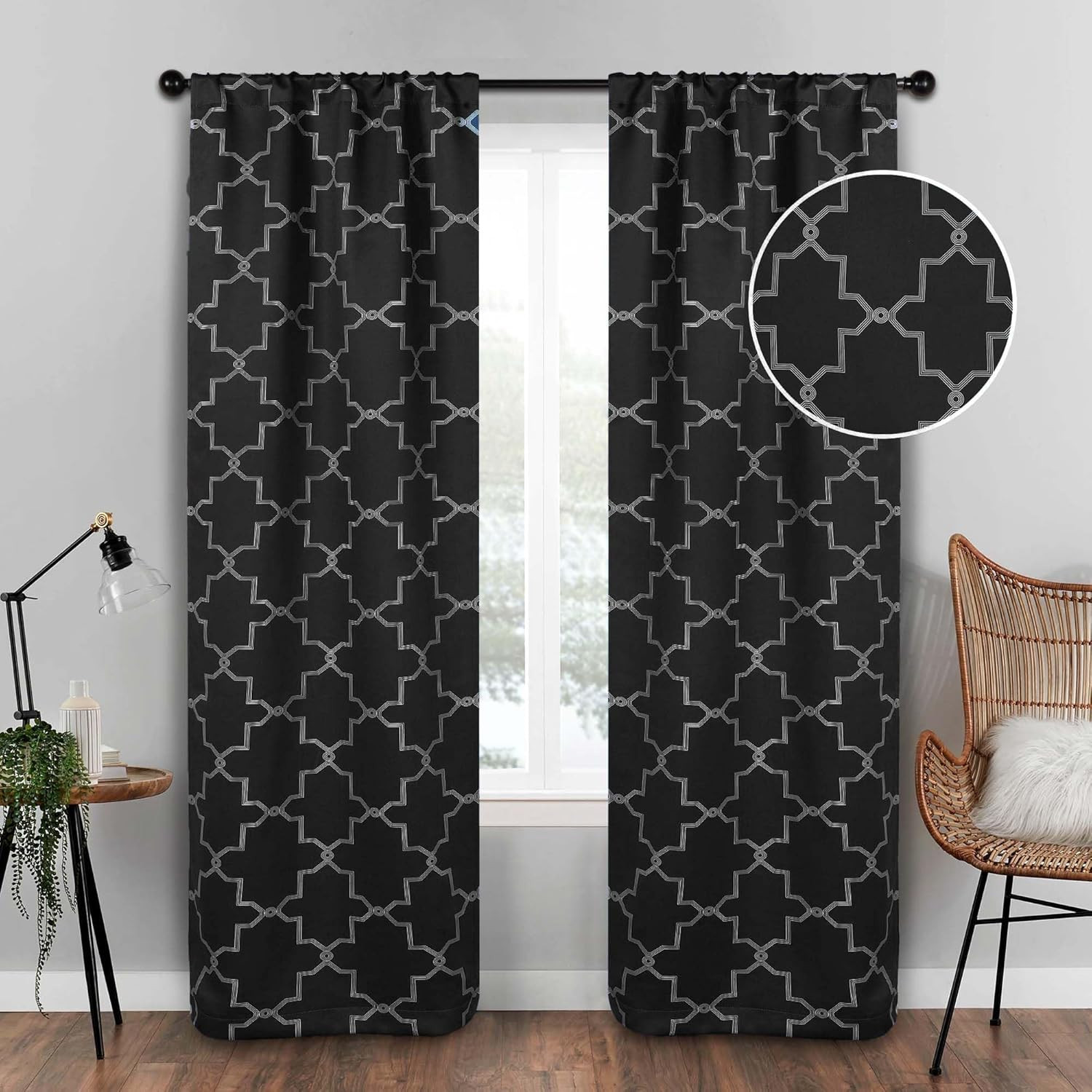 Blackout Curtains for Bedroom, Window Accent, Farmhouse, Living Room, Insulated,