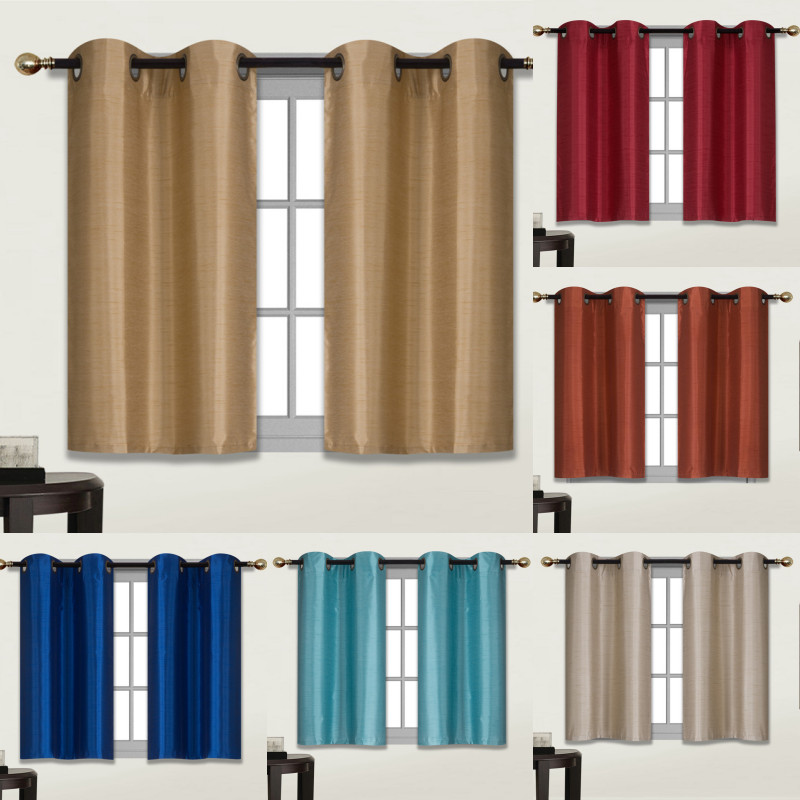 2 PANELS Bedroom Half Window Curtain & KITCHEN WINDOW TIER 36″ BLACKOUT D24