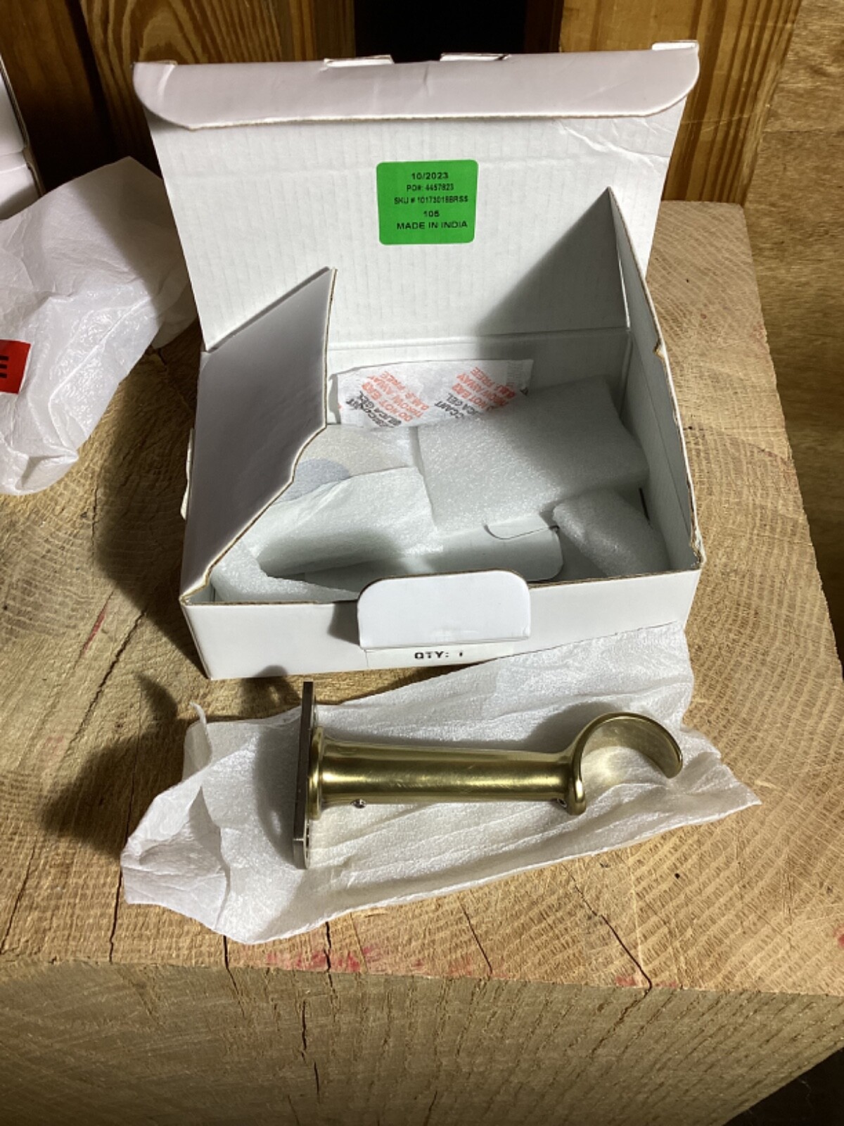 Brass Restoration Hardware Rectangle End Support Brackets With Screws. New