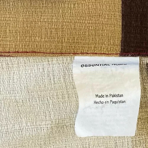 Geometric Squares VALANCE 15″ x 60″ brown & tan burgundy by Essential Home