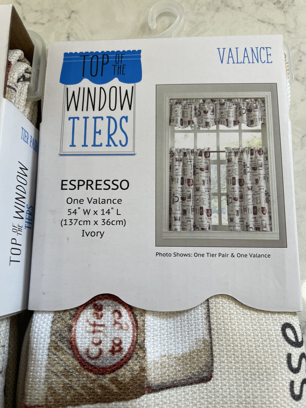 Top Of The Window Tiers 1 Valance & 1 Tier Pair NWT ~ Espresso ~ NEW Lot