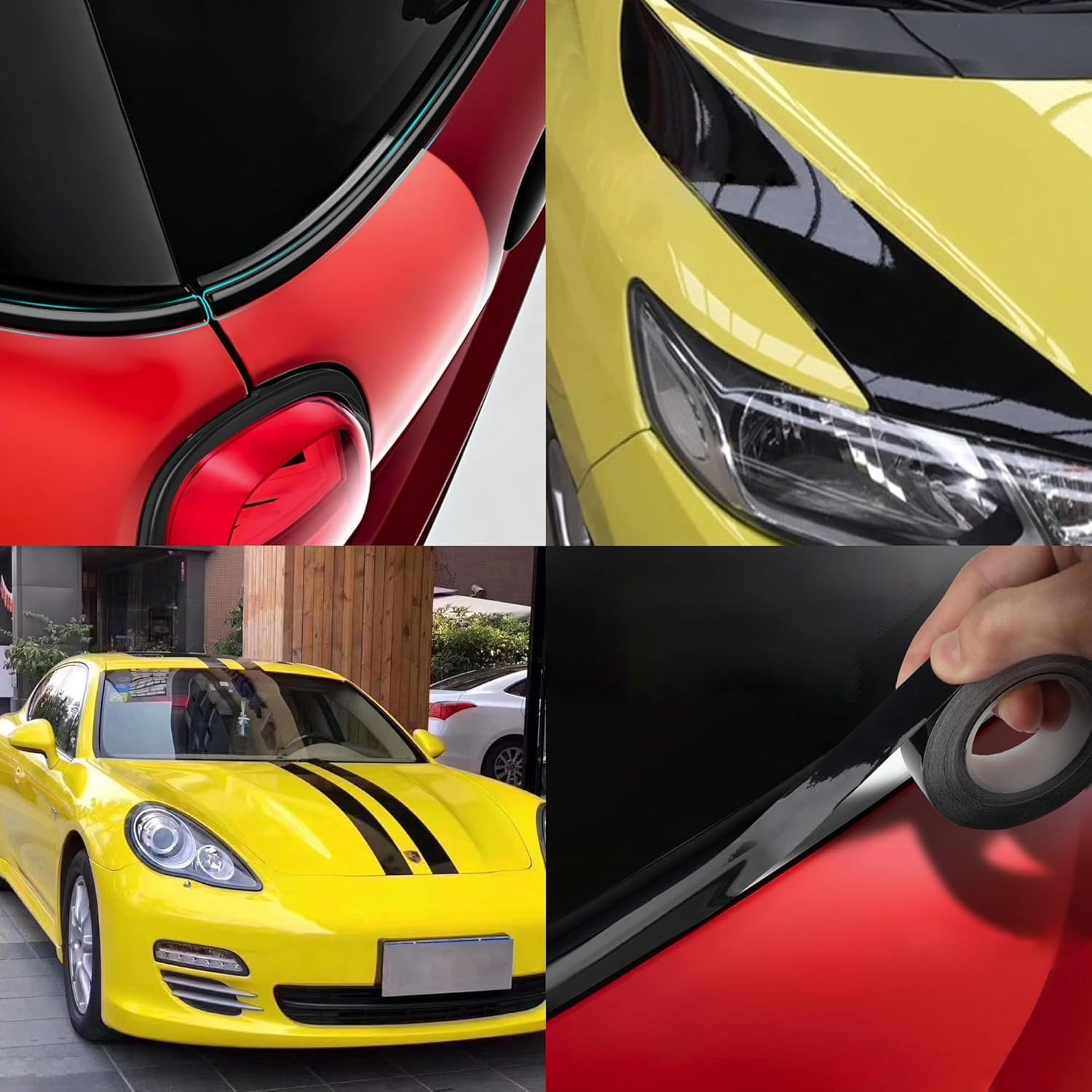 Vinyl Wrap, Cars Vinyl Film Tapes Kit for Blackout 2in x 30ft Gloss Black