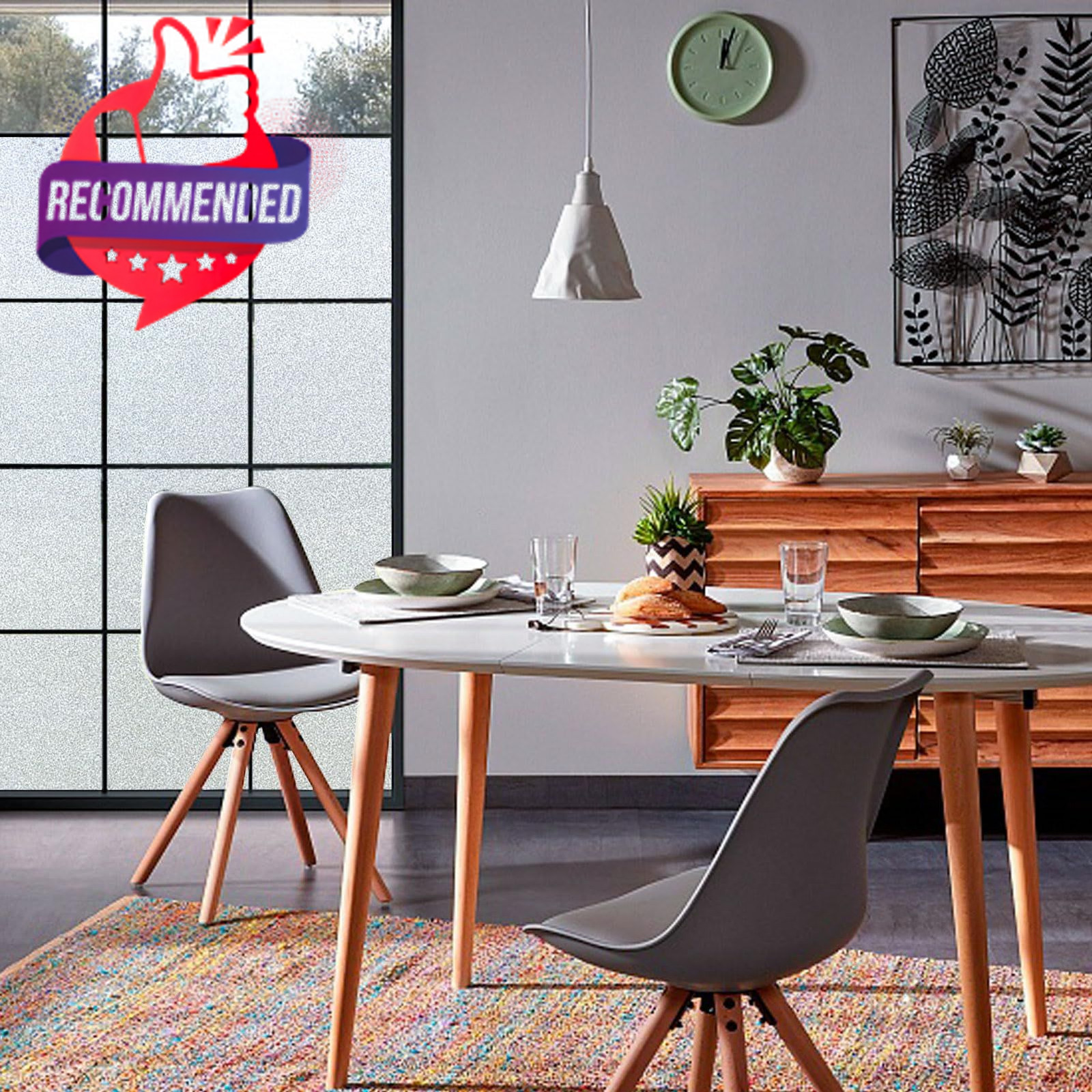 Frosted Glass Window Privacy Film, Static 17.5 Inch x 6.5 Feet, Pure